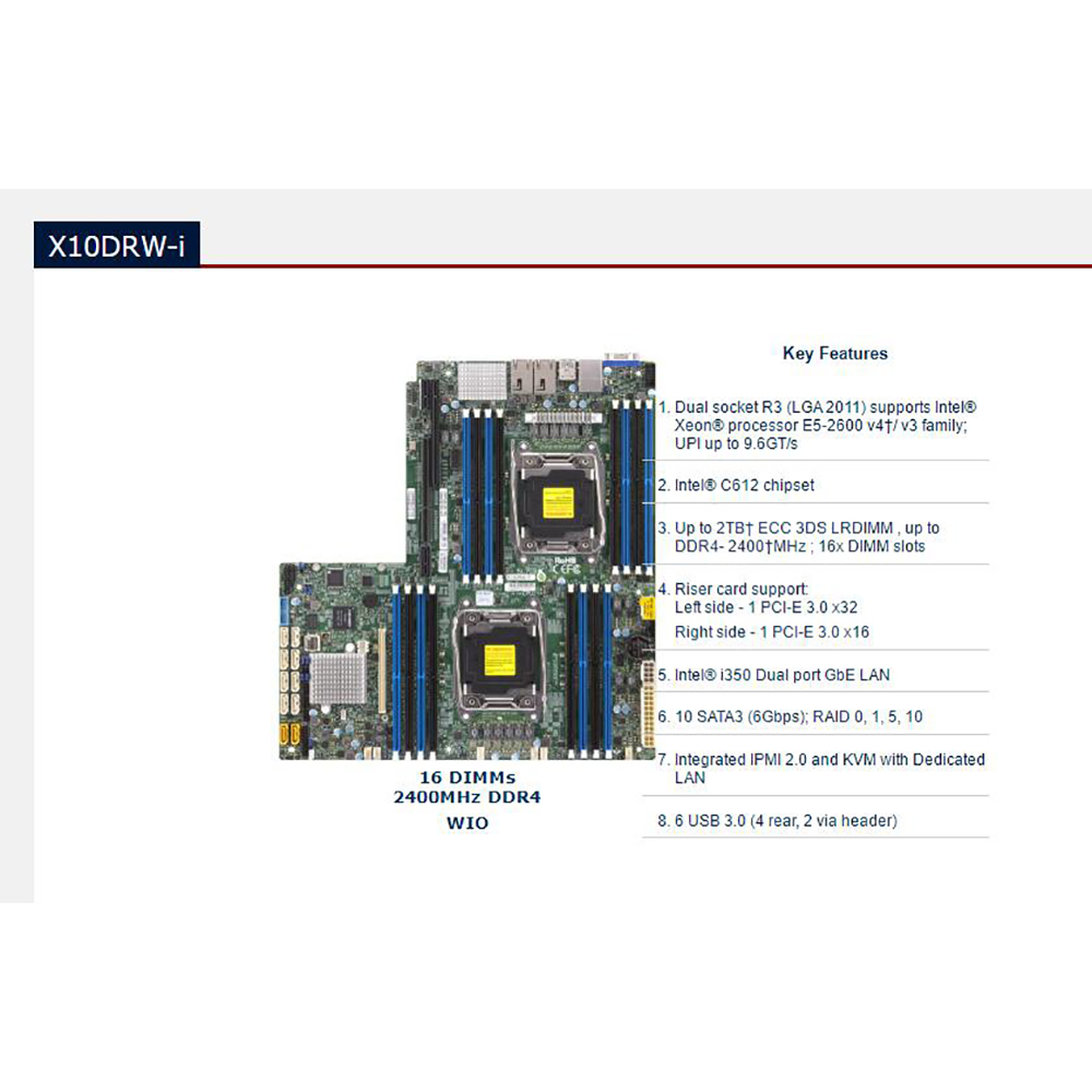 Carte mère C612 2011 E5-2600 1 - Ddr4 2400Mhz avis et prix